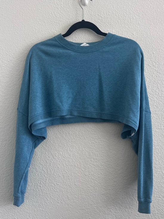 Urban Outfitters Tops - Urban Outfitters Cropped Crewneck Sweatshirt - Teal Blue